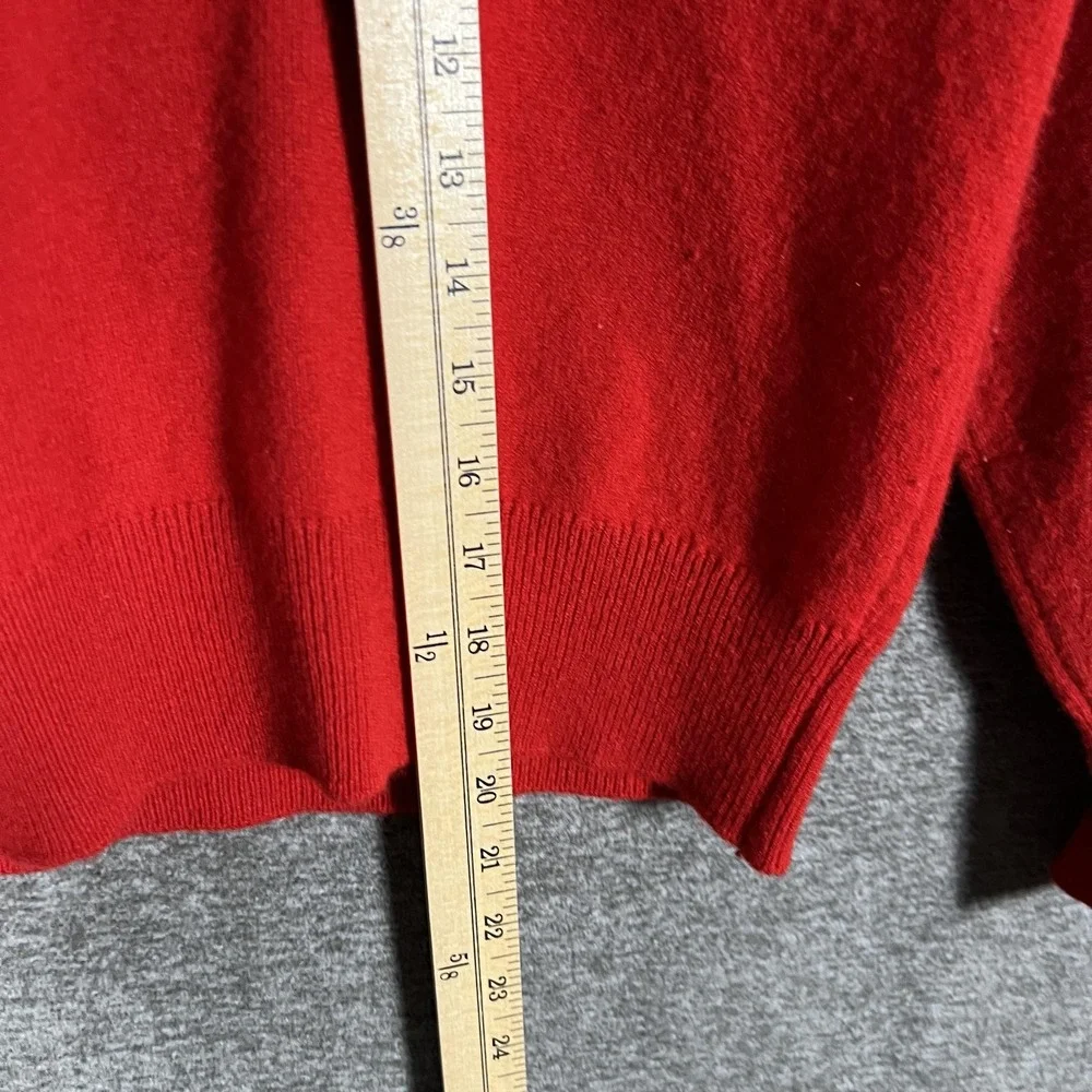Peter Storm Sweater Mens Medium Red‎ V Neck 100% Pure New Wool Made Britain